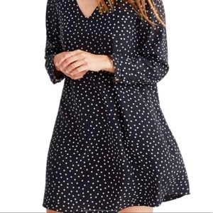 Madewell Silk Button-back V Neck Dress